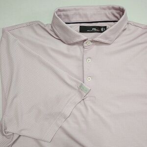 RLX Ralph Lauren Golf Polo Checkered Geometric Pink Men's Size XL Mauna Lani